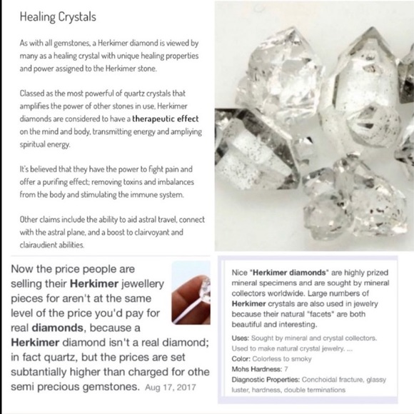 Crystal moon necklace . Genuine herkimers diamonds druzy quartz silver moon π - Picture 9 of 14